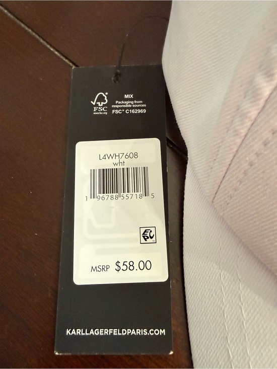 Karl Lagerfeld White Baseball Cap with Decorative Pins
